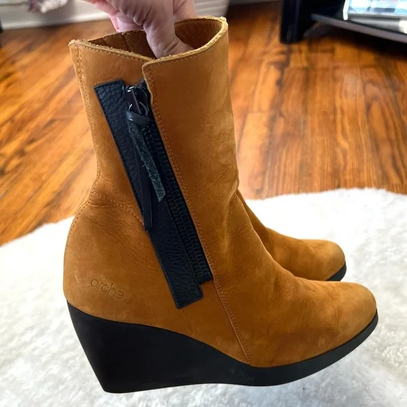 Arche Vitahe Waterproof France Made Soft Nubuck Luxe Leather Boots– Size 7 - Picture 1 of 14